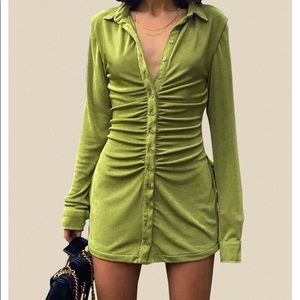 NWT Collette ruched shirt dress